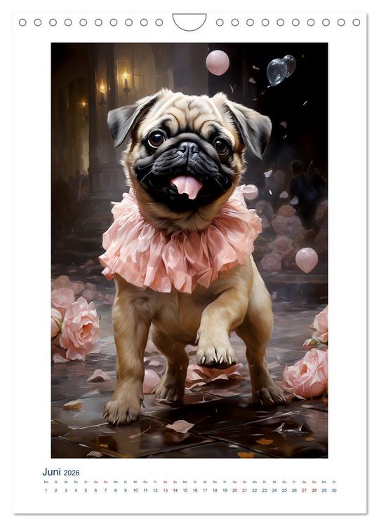 Produktbild: Der kleine Mops (Wandkalender 2026 DIN A4 hoch), CALVENDO Monatskalender