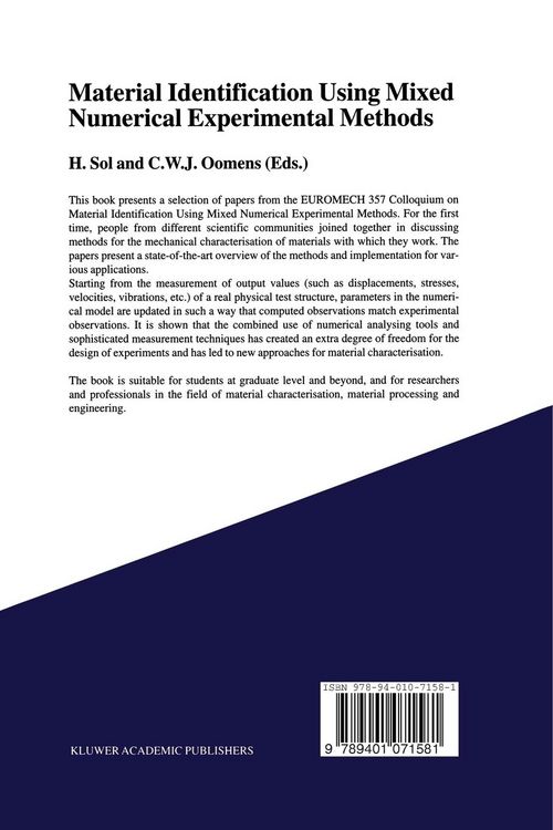 Produktbild: Material Identification Using Mixed Numerical Experimental Methods