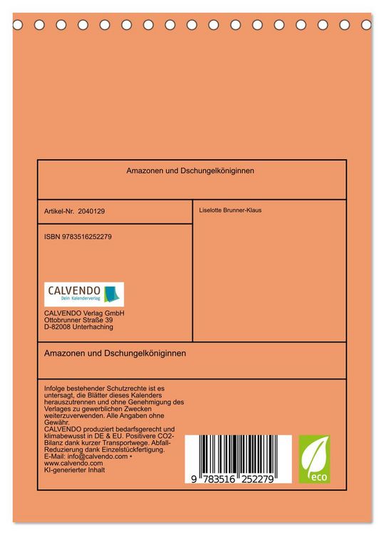 Produktbild: Amazonen und Dschungelk&ouml;niginnen (Tischkalender 2026 DIN A5 hoch), CALVENDO Monatskalender
