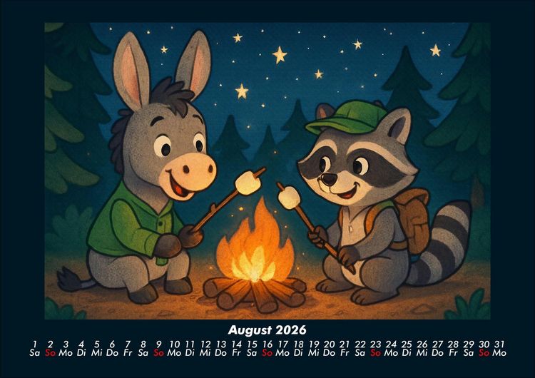 Produktbild: Huf & Rocco Abenteuer durchs Jahr 2026 Fotokalender DIN A4