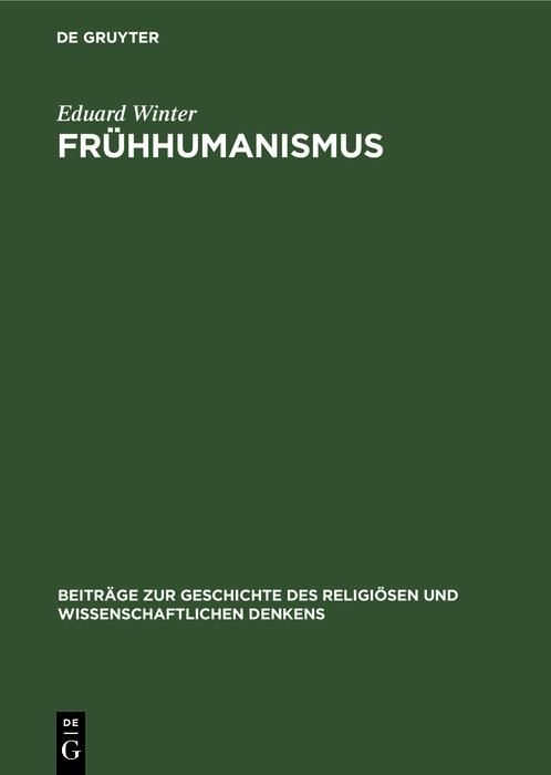 Produktbild: Fr&uuml;hhumanismus