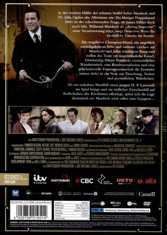 Produktbild: Murdoch Mysteries - Staffel 10 - Teil 2 [2 DVDs]