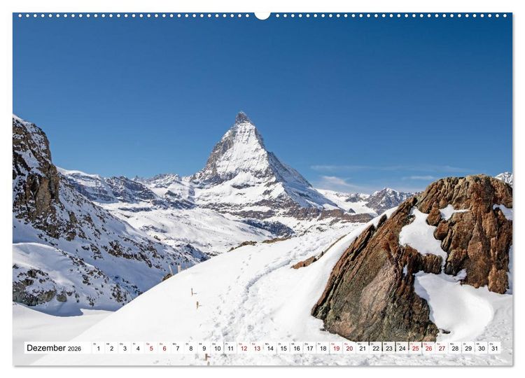 Produktbild: Matterhorn - Eiger, M&ouml;nch und Jungfrau: Rund um die zeitlosen Gipfel (hochwertiger Premium Wandkalender 2026 DIN A2 quer), Kunstdruck in Hochglanz