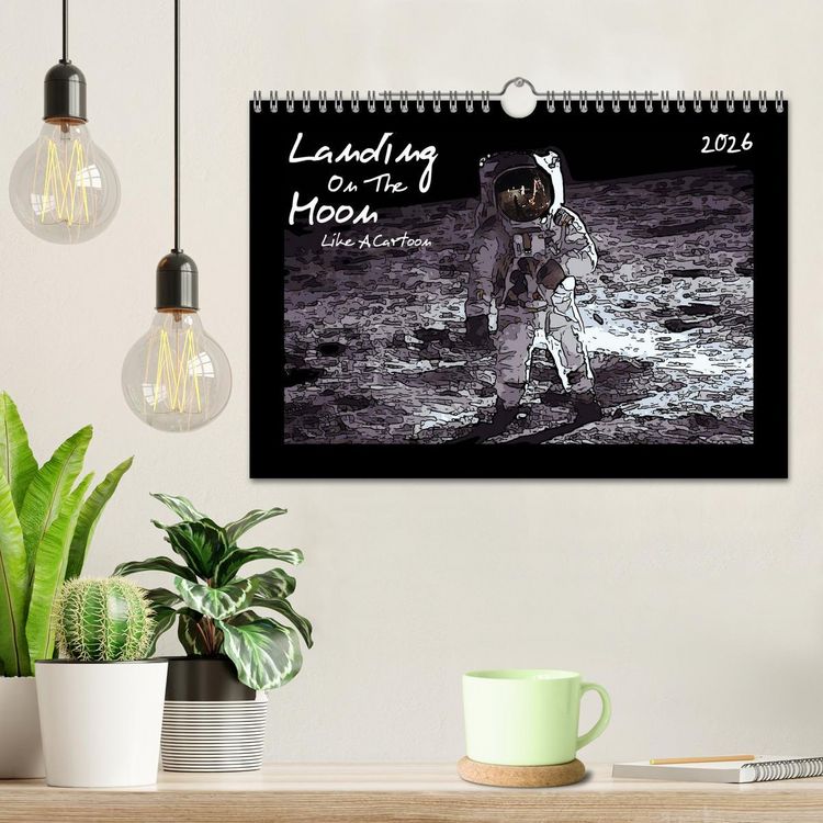 Produktbild: Landing On The Moon Like A Cartoon (Wandkalender 2026 DIN A4 quer), CALVENDO Monatskalender