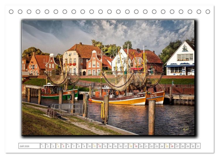 Produktbild: Ostfriesland - die bezaubernden alten H&auml;fen (Tischkalender 2026 DIN A5 quer), CALVENDO Monatskalender