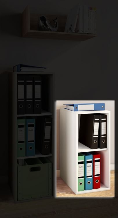 Produktbild: Holz B&uuml;ro Regal B&uuml;cher Ordner Aktenregal Lona l 2f