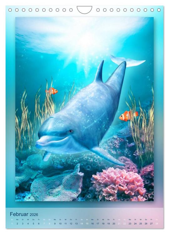 Produktbild: Delfine - Kalender (Wandkalender 2026 DIN A4 hoch), CALVENDO Monatskalender