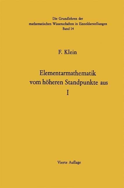 Produktbild: Elementarmathematik Vom H&ouml;heren Standpunkte Aus
