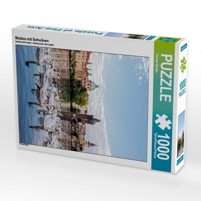 Produktbild: CALVENDO Puzzle Moldau mit Schw&auml;nen | 1000 Teile Lege-Gr&ouml;&szlig;e 64x48cm Foto-Puzzle f&uuml;r gl&uuml;ckliche Stunden