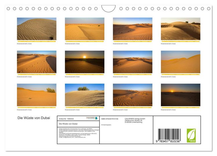 Produktbild: Die W&uuml;ste von Dubai (Wandkalender 2026 DIN A4 quer), CALVENDO Monatskalender