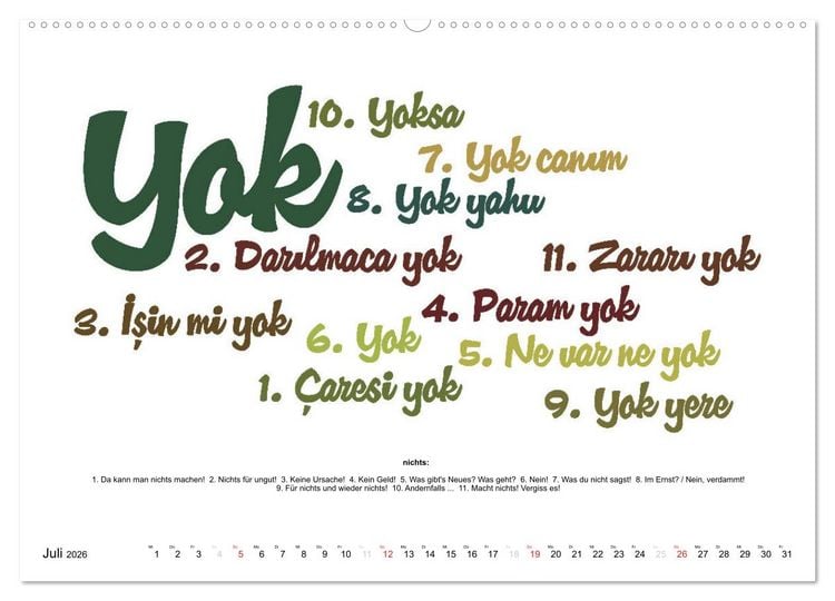 Produktbild: Smalltalk Sprachkalender T&uuml;rkisch-Deutsch (hochwertiger Premium Wandkalender 2026 DIN A2 quer), Kunstdruck in Hochglanz