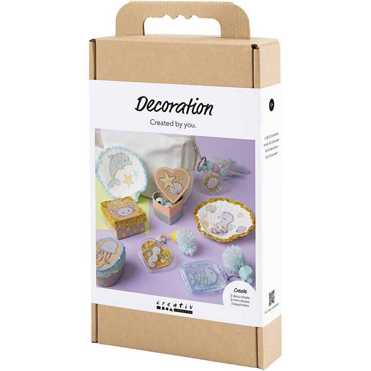 Produktbild: Creativ Company Kreativ Set Dekoration, Kartons, Muscheln, Kerzenhalter, Pastellfarben
