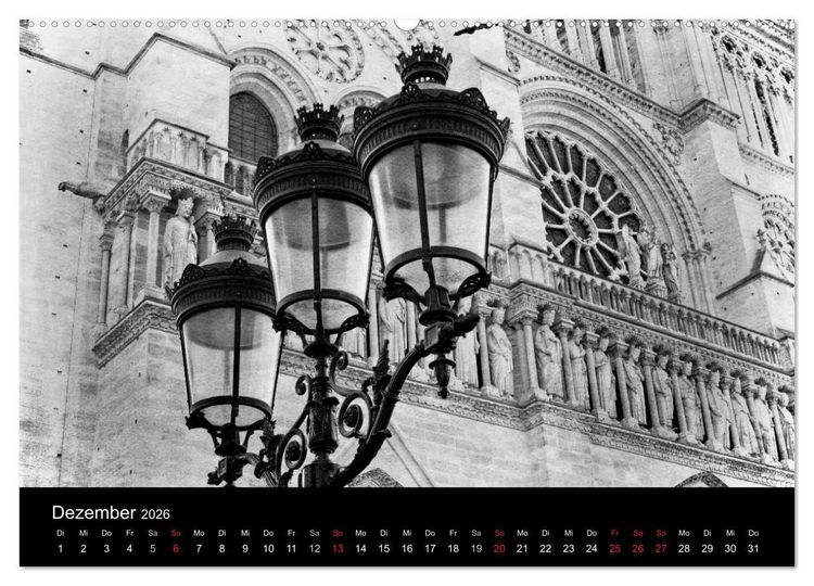 Produktbild: Streifzug durch Paris (Wandkalender 2026 DIN A2 quer), CALVENDO Monatskalender