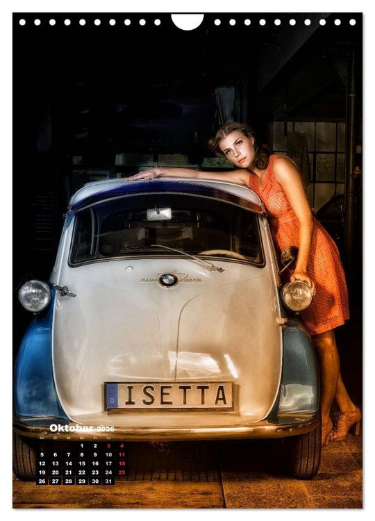 Produktbild: Die Isetta trifft Modells Ein Rollermobil zum Knutschen (Wandkalender 2026 DIN A4 hoch), CALVENDO Monatskalender