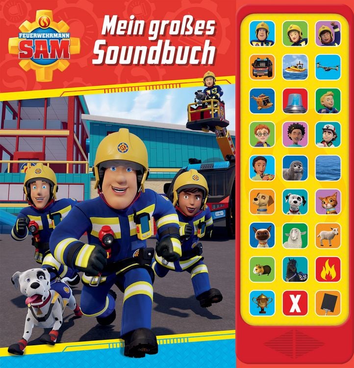 Produktbild: Feuerwehrmann Sam - Mein gro&szlig;es Soundbuch - 27-Button-Soundbuch - Hardcover-Buch mit 27 Ger&auml;uschen
