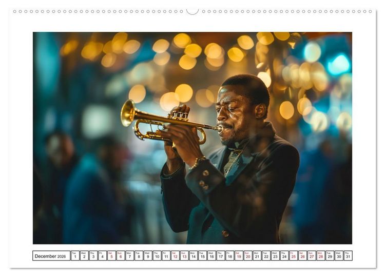 Produktbild: In Jazz Bars at Midnight (High Quality Premium Wall Calendar 2026 DIN A2 landscape),CALVENDO 12 Month Wall Calendar