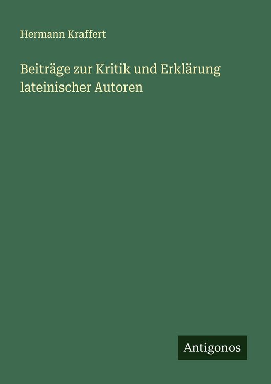 Produktbild: Beitr&auml;ge zur Kritik und Erkl&auml;rung lateinischer Autoren