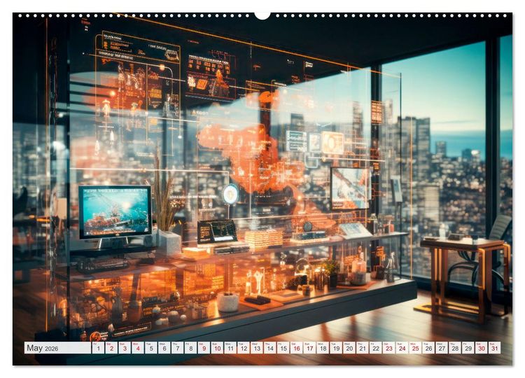 Produktbild: AI PLUS METAVERSE Algorithms and virtual reality (Wall Calendar 2026 DIN A2 landscape), CALVENDO 12 Month Wall Calendar
