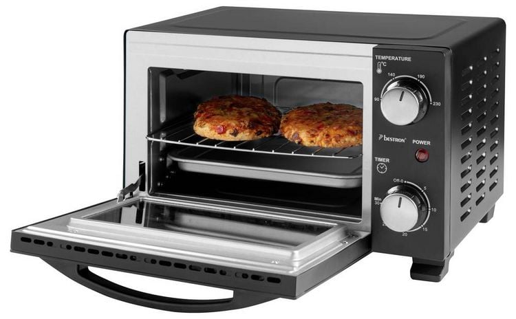Produktbild: Bestron AOV10 Mini-Backofen Grillfunktion, Kontrollleuchte, Timerfunktion 10l