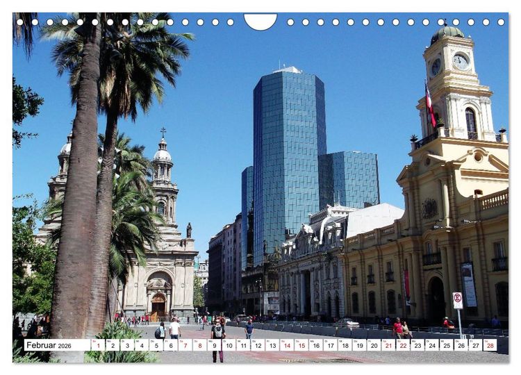 Produktbild: Von den Anden zum Pazifik - Santiago de Chile und Umgebung (Wandkalender 2026 DIN A4 quer), CALVENDO Monatskalender
