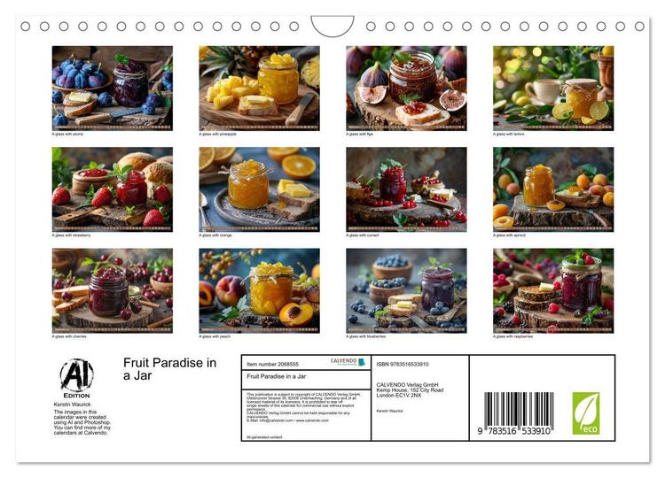 Produktbild: Fruit Paradise in a Jar (Wall Calendar 2026 DIN A4 landscape), CALVENDO 12 Month Wall Calendar