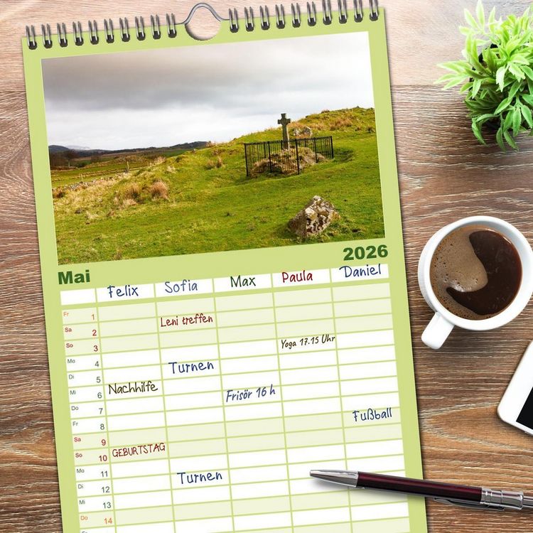 Produktbild: Familienplaner 2026 - Islay - Heimat des Malt Whisky mit 5 Spalten (Wandkalender, 21 x 45 cm) CALVENDO