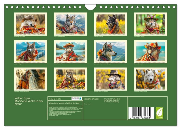 Produktbild: Wilder Style. Modische W&ouml;lfe in der Natur (Wandkalender 2026 DIN A4 quer), CALVENDO Monatskalender
