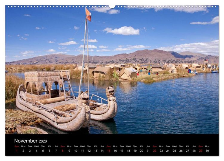 Produktbild: Peru - from the Andes to the Amazon / UK-Version (High Quality Premium Wall Calendar 2026 DIN A2 landscape),CALVENDO 12 Month Wall Calendar