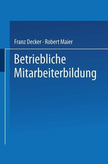 Produktbild: Betriebliche Mitarbeiterbildung