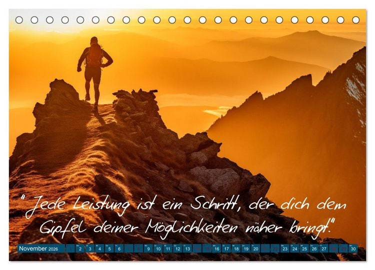 Produktbild: Motivation in Bewegung - Ein Jahr voller sportlicher Energie (Tischkalender 2026 DIN A5 quer), CALVENDO Monatskalender