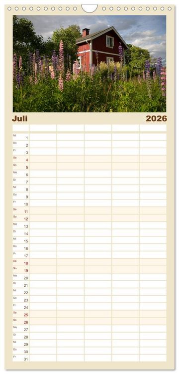 Produktbild: Familienplaner 2026 - Schwedens V&auml;rmland mit 5 Spalten (Wandkalender, 21 x 45 cm) CALVENDO