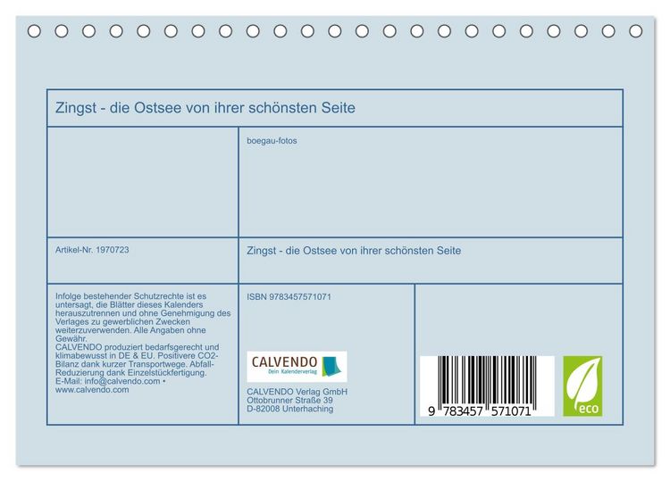 Produktbild: Zingst - die Ostsee von ihrer sch&ouml;nsten Seite (Tischkalender 2026 DIN A5 quer), CALVENDO Monatskalender