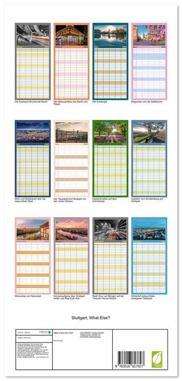 Produktbild: Familienplaner 2026 - Stuttgart, What Else? mit 5 Spalten (Wandkalender, 21 x 45 cm) CALVENDO