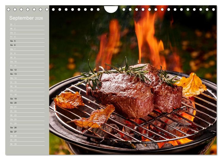 Produktbild: Der Grillkalender f&uuml;r echte M&auml;nner (Wandkalender 2026 DIN A4 quer), CALVENDO Monatskalender