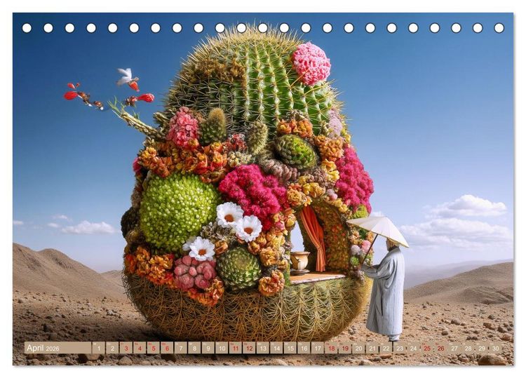 Produktbild: Kaktuswelten. Fantasie in Gr&uuml;n und Dorn (Tischkalender 2026 DIN A5 quer), CALVENDO Monatskalender
