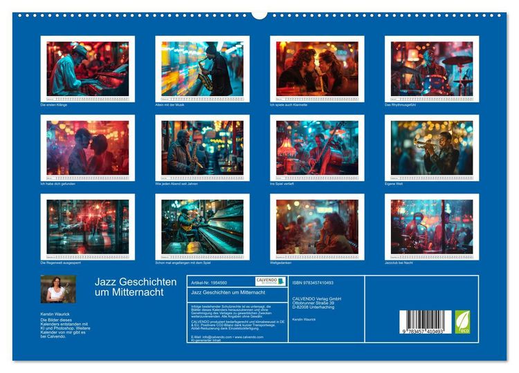 Produktbild: Jazz Geschichten um Mitternacht (hochwertiger Premium Wandkalender 2026 DIN A2 quer), Kunstdruck in Hochglanz