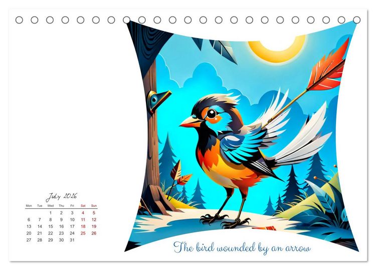 Produktbild: The magical world of fables (Desk Calendar 2026 DIN A5 landscape), CALVENDO 12 Month DeskCalendar