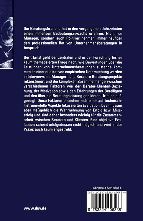 Produktbild: Die Evaluation von Beratungsleistungen
