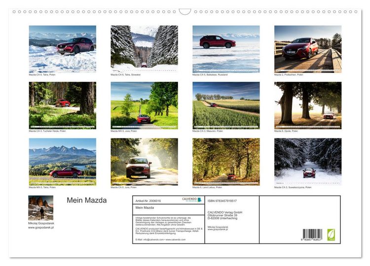 Produktbild: Mein Mazda (Wandkalender 2026 DIN A2 quer), CALVENDO Monatskalender