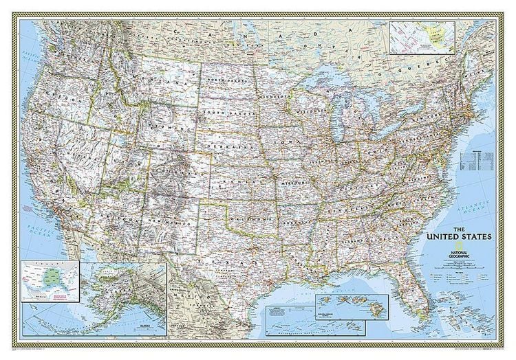 Produktbild: National Geographic United States Wall Map - Classic (43.5 X 30.5 In)
