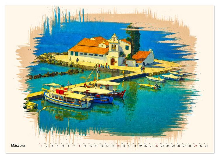 Produktbild: Korfu - Griechische Adria-Insel (Wandkalender 2026 DIN A4 quer), CALVENDO Monatskalender