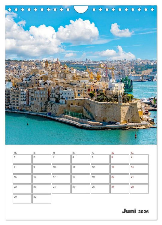 Produktbild: Valletta - K&uuml;stenstadt mit Charme (Wandkalender 2026 DIN A4 hoch), CALVENDO Monatskalender