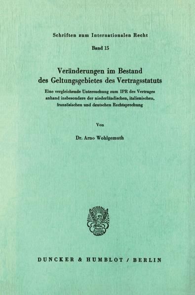 Produktbild: Ver&auml;nderungen im Bestand des Geltungsgebietes des Vertragsstatuts.