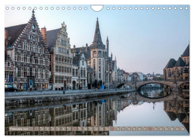 Produktbild: Bruges and Ghent, a photographic city tour in Flanders. (Wall Calendar 2026 DIN A4 landscape), CALVENDO 12 Month Wall Calendar