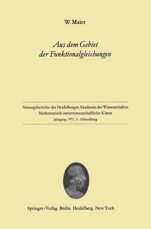 Produktbild: Aus dem Gebiet der Funktionalgleichungen