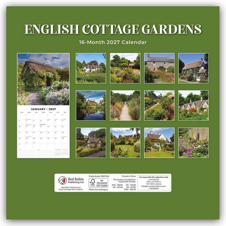 Produktbild: English Cottage Gardens &ndash; Englische Cottage-G&auml;rten 2027 &ndash; 16-Monatskalender