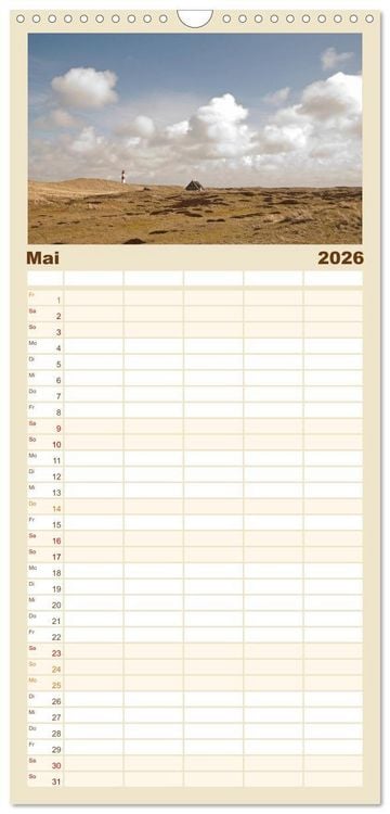 Produktbild: Familienplaner 2026 - Sylt-Momente mit 5 Spalten (Wandkalender, 21 x 45 cm) CALVENDO