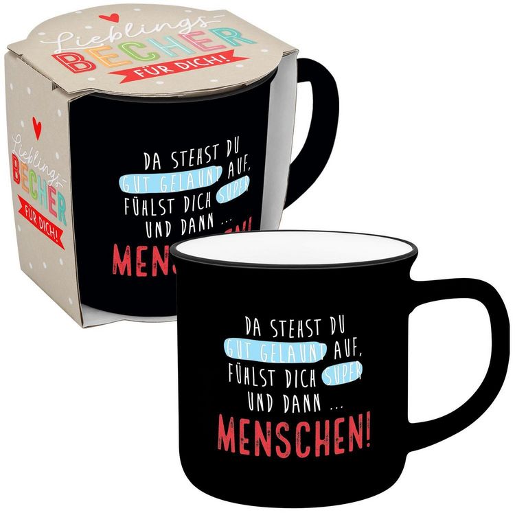 Produktbild: Becher in Emailloptik "Menschen"