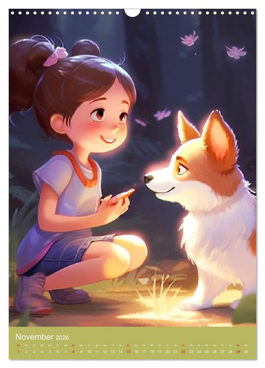Produktbild: Ein Jahr voller Liebe. Manga-M&auml;dchen und ihre treuen Gef&auml;hrten (Wandkalender 2026 DIN A3 hoch), CALVENDO Monatskalender