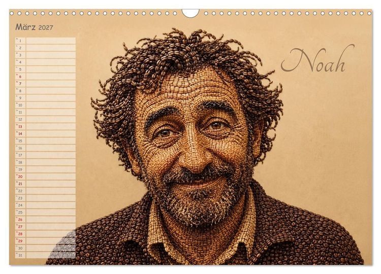 Produktbild: Kaffeetypen - Charakterk&ouml;pfe aus Bohnen (Wandkalender 2027 DIN A3 quer), CALVENDO Monatskalender